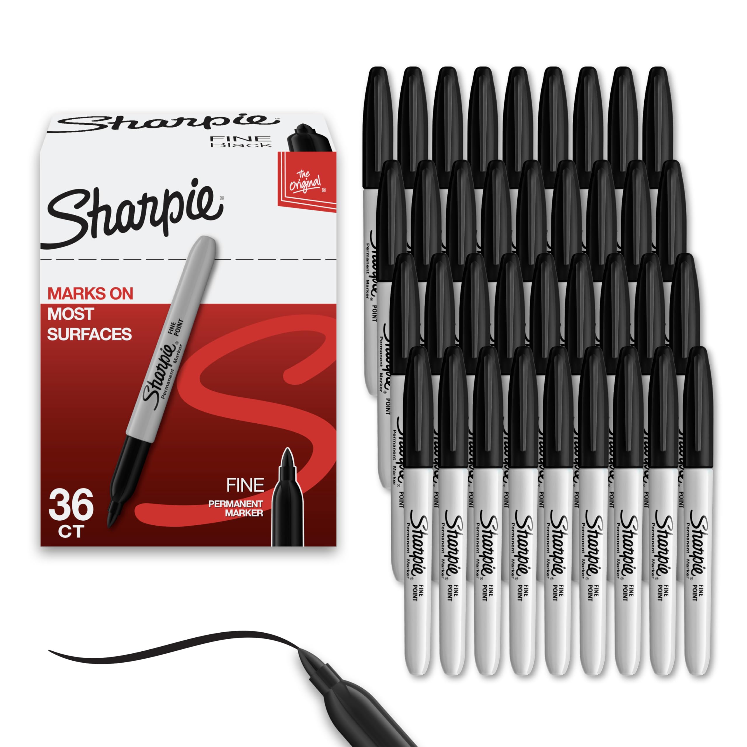 Sharpie Чорний Перманентний Маркер Набір з 36 шт. F Середній Пишучий Вузол Перманентна Ручка 1884739 чорний
Sharpie Чорний Перманентний Маркер Набір з 36 шт. F Середній Пишучий Вузол Перманентна Ручка 1884739 чорний