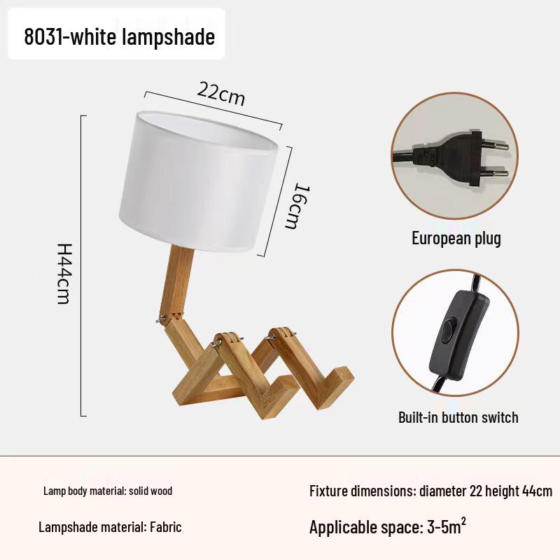 Скандинавская деревянная настольная лампа-робот: Европейское искусство из массива дерева для спальни или прикроватной тумбочки 12W Warm White
Скандинавская деревянная настольная лампа-робот: Европейское искусство из массива дерева для спальни или прикроватной тумбочки 12W Warm White