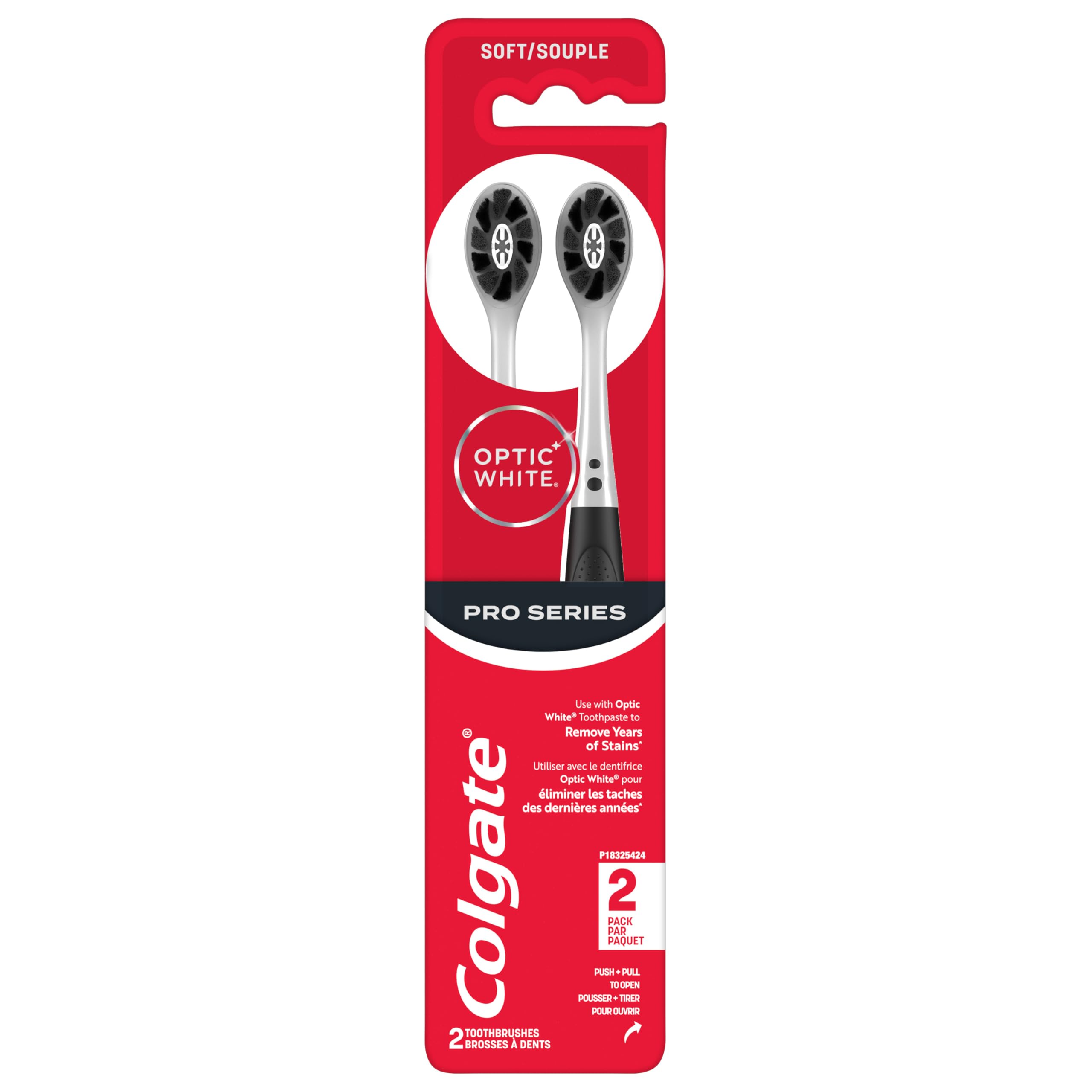 Зубная щетка Colgate Optic White Whitening Charcoal с мягкой щетиной для удаления пятен, 2 шт.
Зубная щетка Colgate Optic White Whitening Charcoal с мягкой щетиной для удаления пятен, 2 шт.