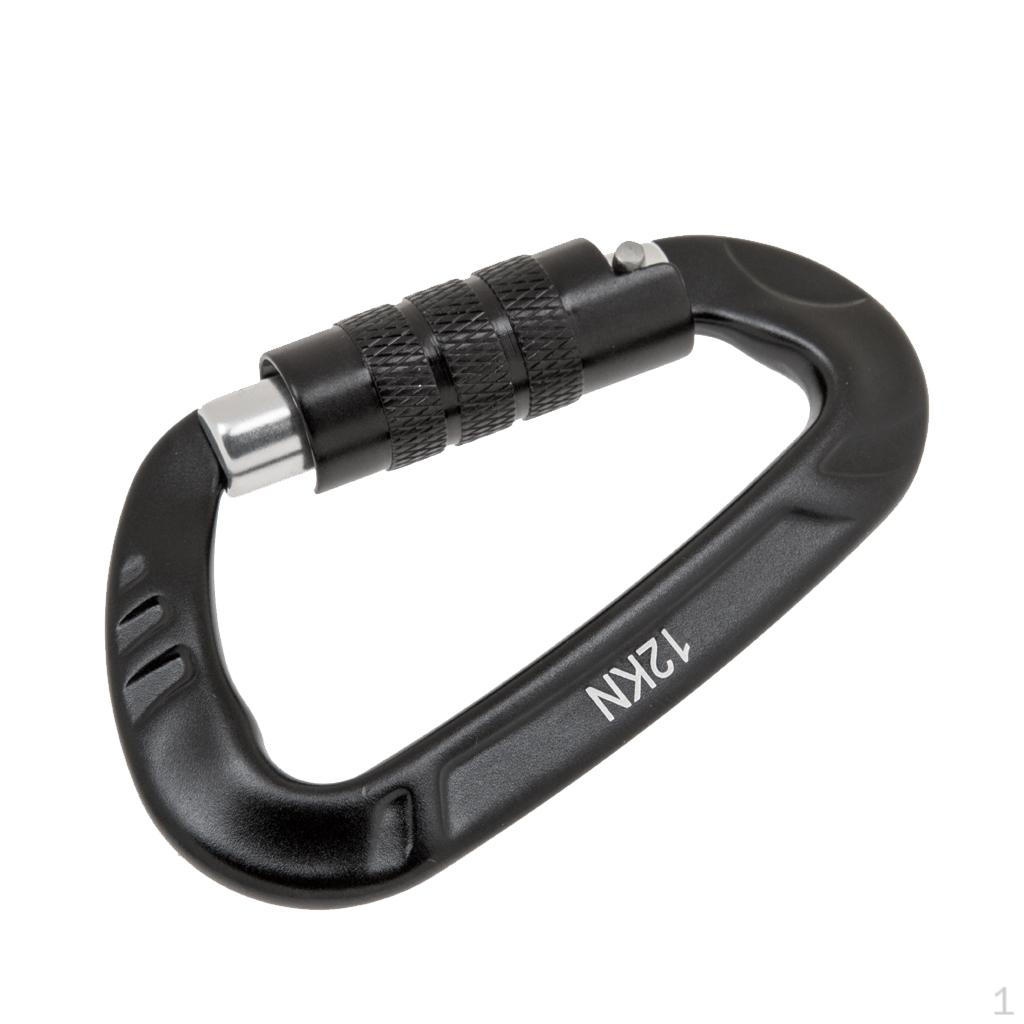 12KN D Shape Carabiner Screw Locking Clip Hook Keychain Camping Black
12KN D Shape Carabiner Screw Locking Clip Hook Keychain Camping Black
