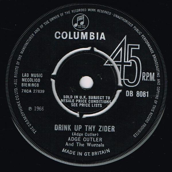 7-дюймовая пластинка ADGE CUTLER & THE WURZELS - Drink Up Thy Zider DB8081 Columbia 1966 UK Pop Б/у
7-дюймовая пластинка ADGE CUTLER & THE WURZELS - Drink Up Thy Zider DB8081 Columbia 1966 UK Pop Б/у