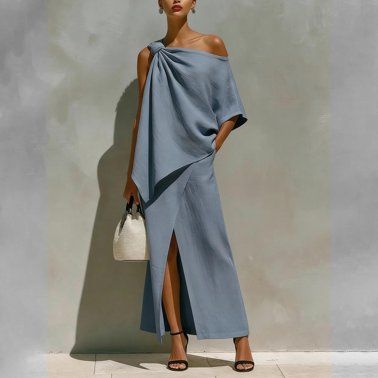 Women s Fashion Casual Off Shoulder Linen Cotton Top And Skirt Two-piece Set L
Women s Fashion Casual Off Shoulder Linen Cotton Top And Skirt Two-piece Set L