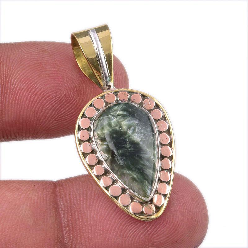 Natural Seraphinite 925 Solid Sterling Silver Jewelry TwoTone Pendant 1.50 Q5l06
Natural Seraphinite 925 Solid Sterling Silver Jewelry TwoTone Pendant 1.50 Q5l06