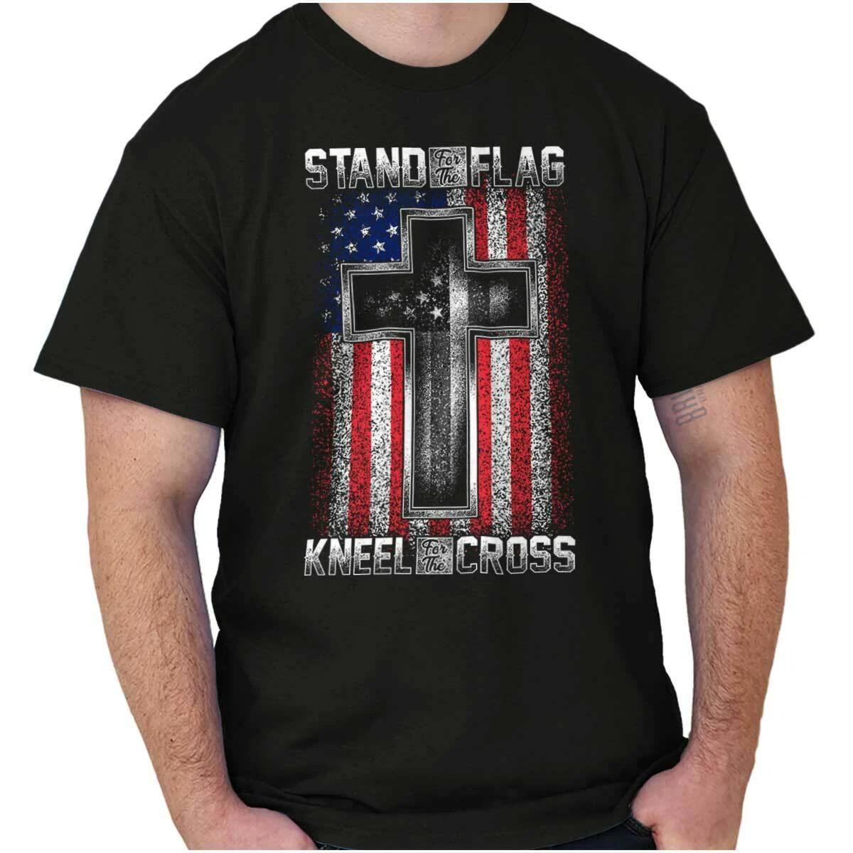 Stand with the Flag Kneel with the Cross Mens Casual Crewneck 100% Cotton T-shirt Mens Womens Tees Tops Tees S
Stand with the Flag Kneel with the Cross Mens Casual Crewneck 100% Cotton T-shirt Mens Womens Tees Tops Tees S