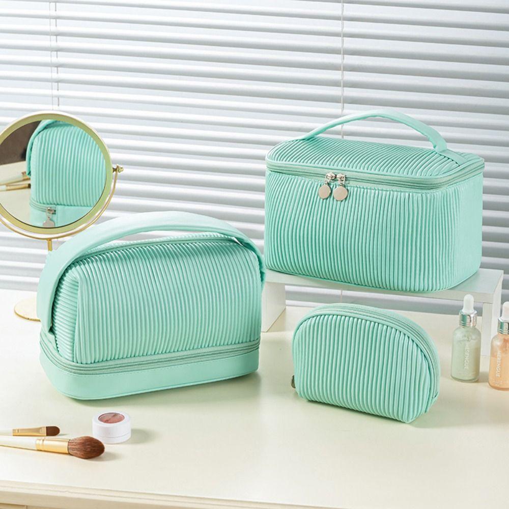Pleated Women Makeup Bag PU Cosmetic Bag Lipstick Organizer CreamToast Makeup Bag Travel pink-A
Pleated Women Makeup Bag PU Cosmetic Bag Lipstick Organizer CreamToast Makeup Bag Travel pink-A