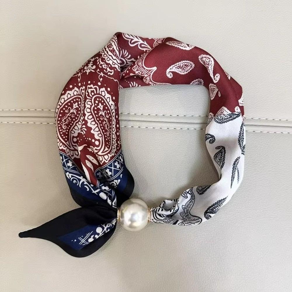 Polyester Pearl Decoration Scarf Chic Silk Scarf High End Neck Scarf Spring Summer Red White
Polyester Pearl Decoration Scarf Chic Silk Scarf High End Neck Scarf Spring Summer Red White