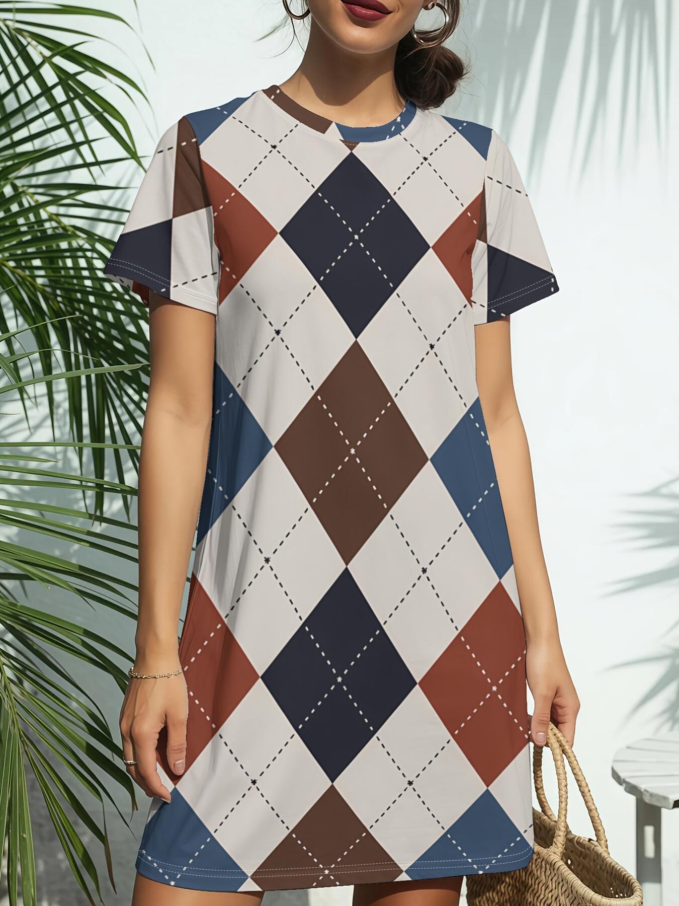 Cocoa Argyle Cozy S New Women S Round-Neck Short-Sleeve Dress T-Shirt Features American Fashion Trends with Digital Prints. Perfect for Casual Wear in M дубильная кора
Cocoa Argyle Cozy S New Women S Round-Neck Short-Sleeve Dress T-Shirt Features American Fashion Trends with Digital Prints. Perfect for Casual Wear in M дубильная кора