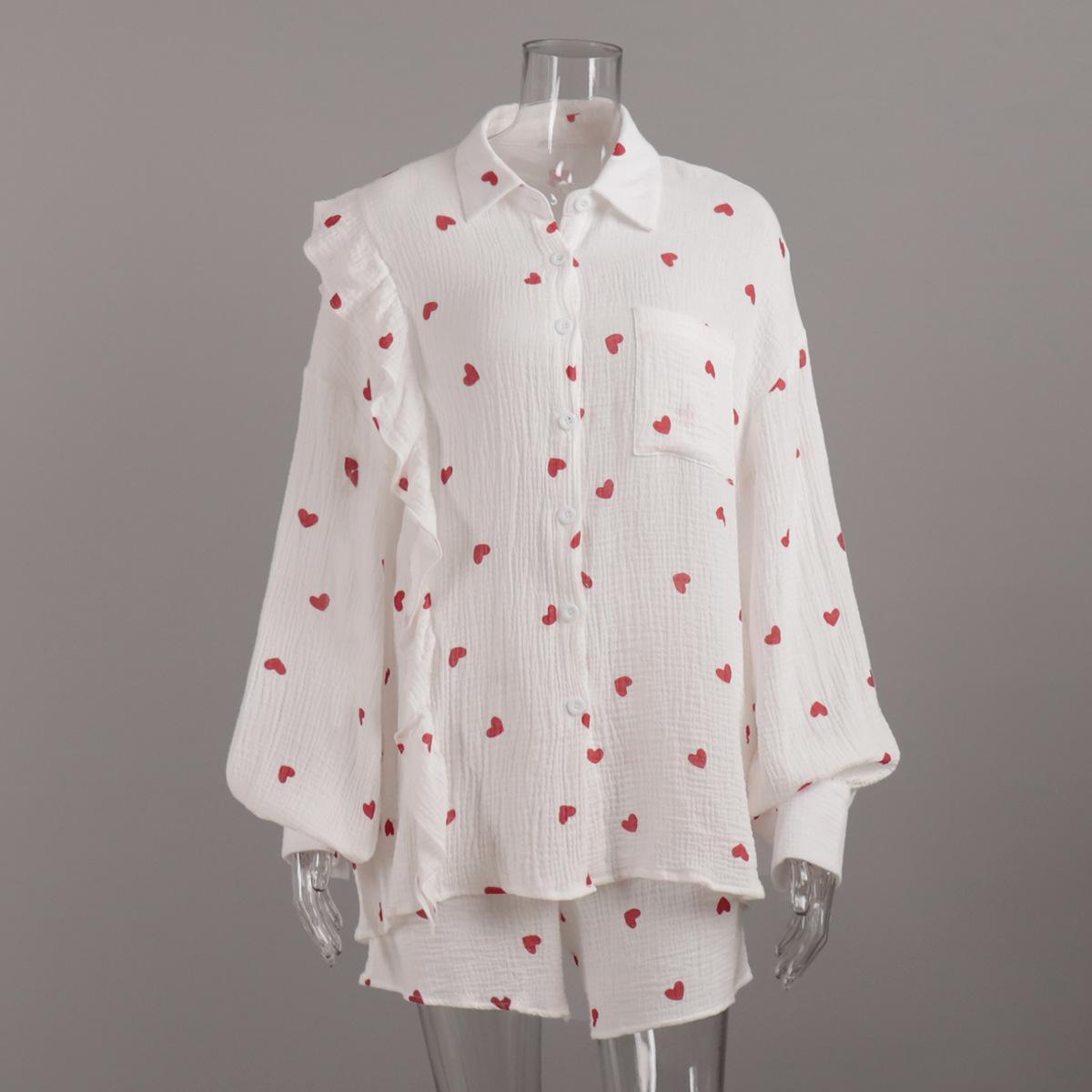 GMXIA Женский комплект из шорт с принтом в виде сердца, лоскутное шитье, отделка из дерева, рубашка с длинным рукавом + комплект из шорт из хлопка L
GMXIA Женский комплект из шорт с принтом в виде сердца, лоскутное шитье, отделка из дерева, рубашка с длинным рукавом + комплект из шорт из хлопка L