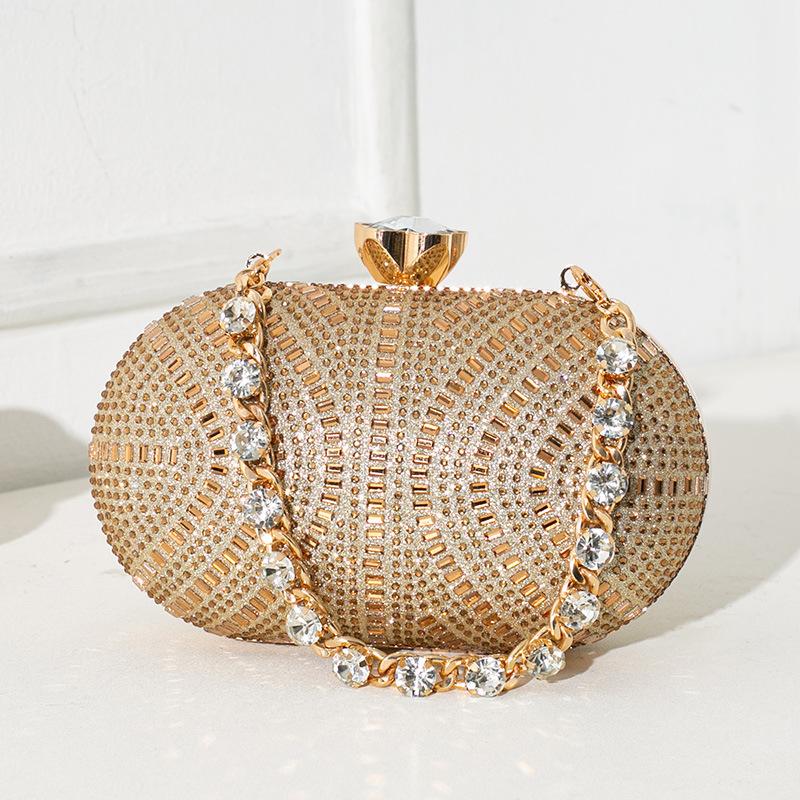 Clutch Bag Banquet Celebrity Diamond Gold Shiny Dinner Bag Small Handbag Fashion Temperament Rhinestone Chain Handbag
Clutch Bag Banquet Celebrity Diamond Gold Shiny Dinner Bag Small Handbag Fashion Temperament Rhinestone Chain Handbag