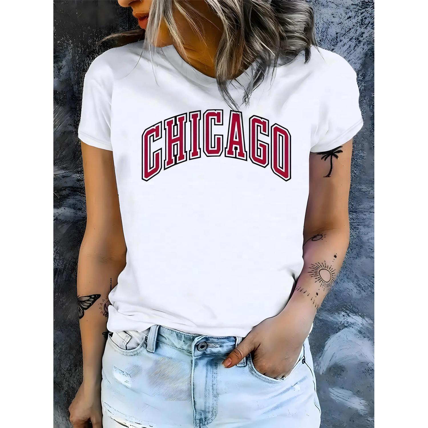 Stylish CHICAGO Graphic Crew Neck Tee - Women s Fashion Casual Short Sleeve Summer T-Shirts - Soft, Breathable, Lightweight XL білий
Stylish CHICAGO Graphic Crew Neck Tee - Women s Fashion Casual Short Sleeve Summer T-Shirts - Soft, Breathable, Lightweight XL білий