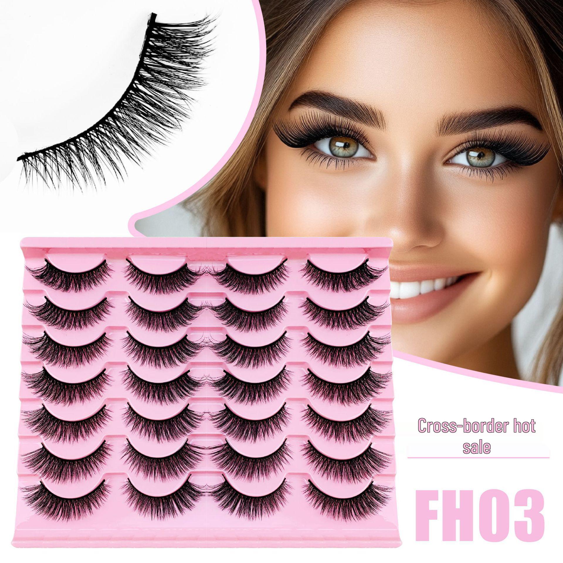 Natural Soft European & American Style 3D False Eyelashes - 14 Pairs of Long, Voluminous Lashes with Black Band.
Natural Soft European & American Style 3D False Eyelashes - 14 Pairs of Long, Voluminous Lashes with Black Band.