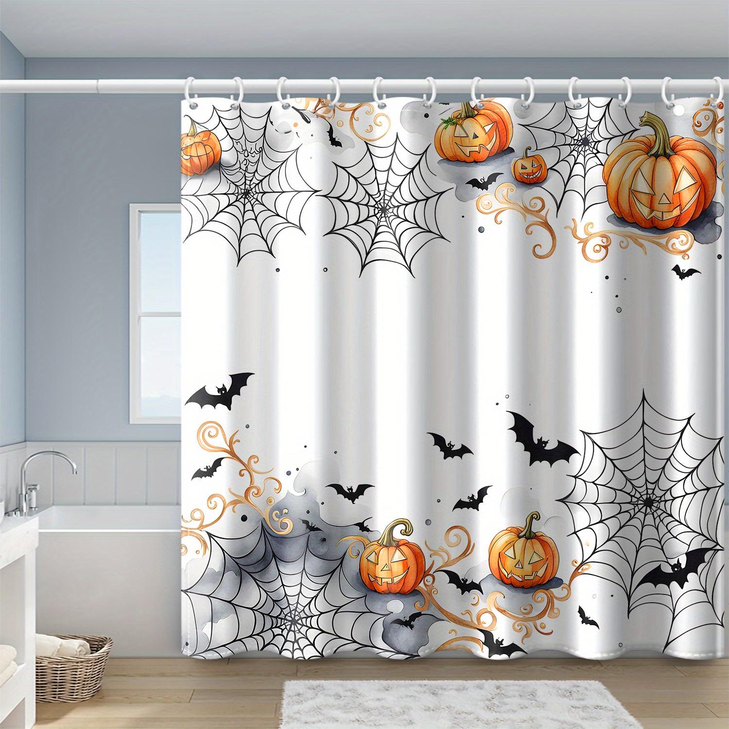 1Pc Halloween Pumpkin Spiderweb Pattern Shower Curtain With Hooks, Polyester Fabric Suitable For Bathroom Decoration W60H190(CM)-1 Pcs
1Pc Halloween Pumpkin Spiderweb Pattern Shower Curtain With Hooks, Polyester Fabric Suitable For Bathroom Decoration W60H190(CM)-1 Pcs