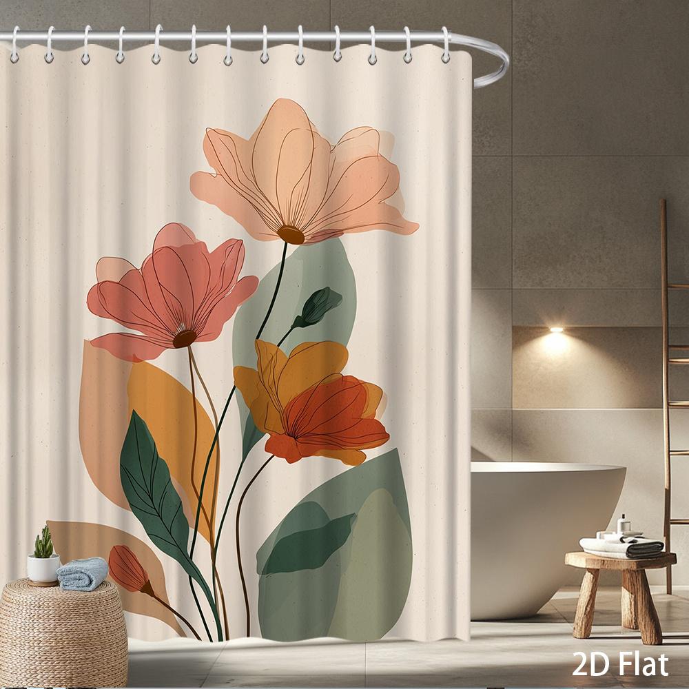 1Pc Modern Floral Shower Curtain – Pink Orange Red Leaves, 2D Flat Print, Mildew-Resistant Polyester, 72 X72 , W/12 Hooks W60H190(CM)-1 Pcs
1Pc Modern Floral Shower Curtain – Pink Orange Red Leaves, 2D Flat Print, Mildew-Resistant Polyester, 72 X72 , W/12 Hooks W60H190(CM)-1 Pcs