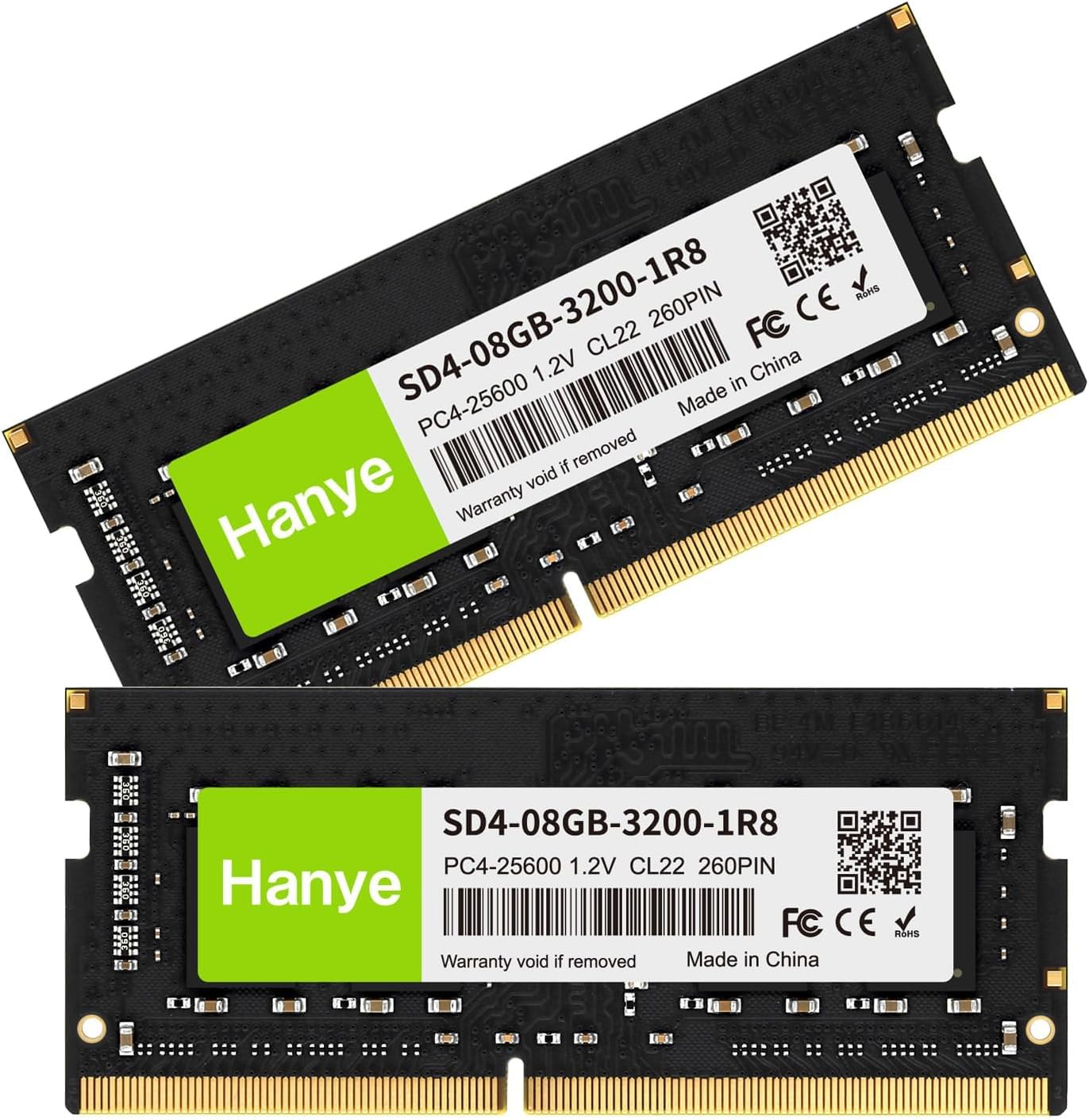 Laptop memory 16GB x SODIMM Hanye CL22 260pin Official domestic distributor PC4-25600 (DDR4-3200) (8GB 2) 1.2V SD4-08GB-3200-1R8
Laptop memory 16GB x SODIMM Hanye CL22 260pin Official domestic distributor PC4-25600 (DDR4-3200) (8GB 2) 1.2V SD4-08GB-3200-1R8