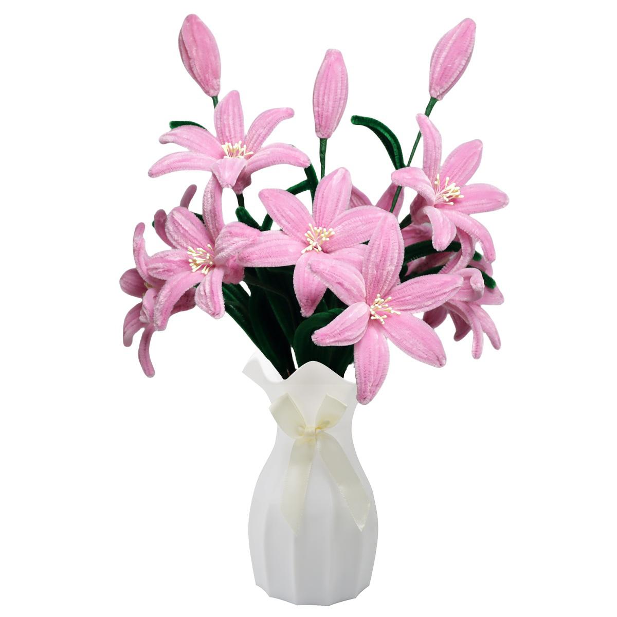 DIY Crafts Pipe Cleaner Flower Kits for Making Artificial Chenille Stems 10 Lilies & 3 Buds Bouquets For Party Office Home Decor
DIY Crafts Pipe Cleaner Flower Kits for Making Artificial Chenille Stems 10 Lilies & 3 Buds Bouquets For Party Office Home Decor