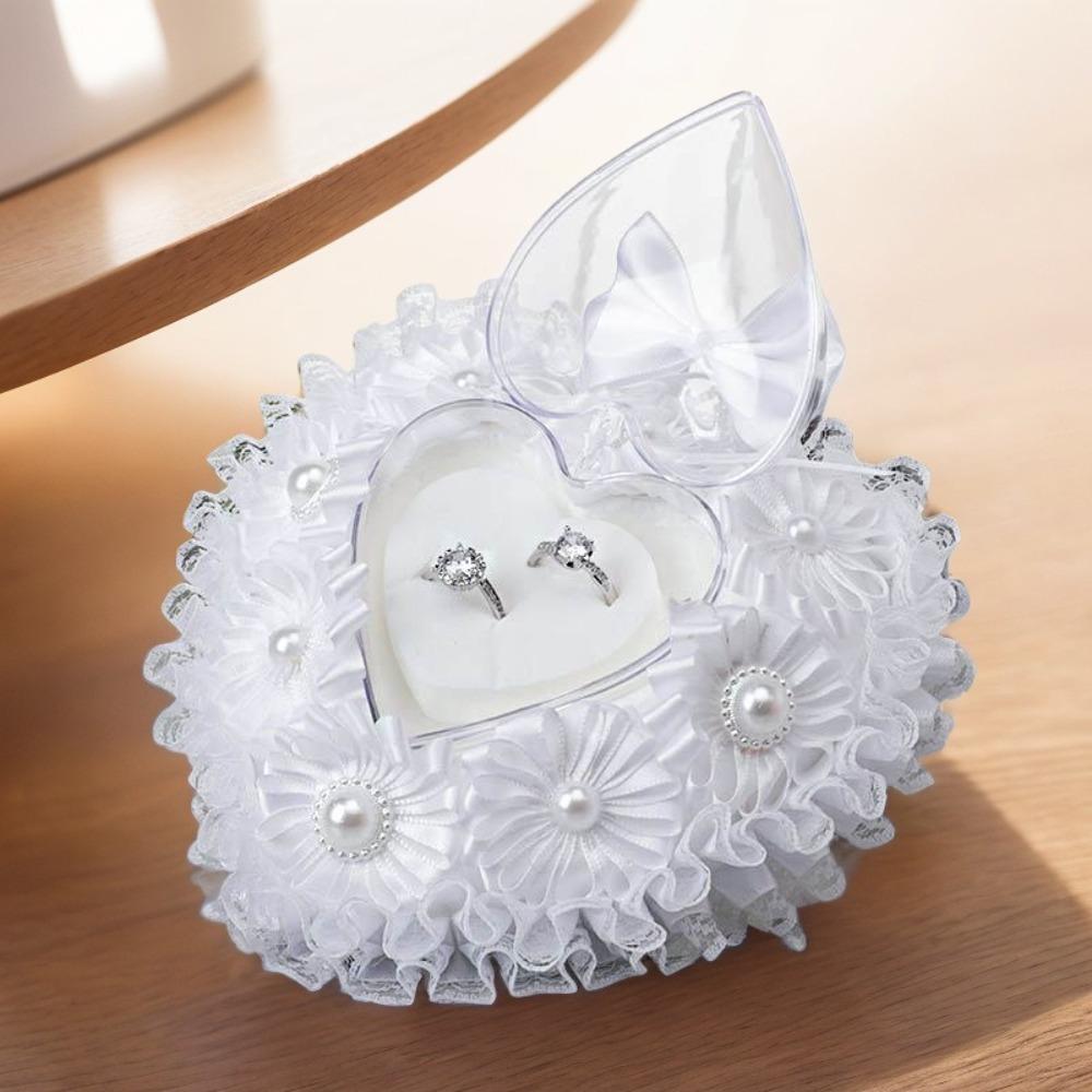 Luxury Ring Bearer Box Vintage Rose Wedding Ring Box Fashion Heart Shaped Ring Box Bridal Shower білий
Luxury Ring Bearer Box Vintage Rose Wedding Ring Box Fashion Heart Shaped Ring Box Bridal Shower білий