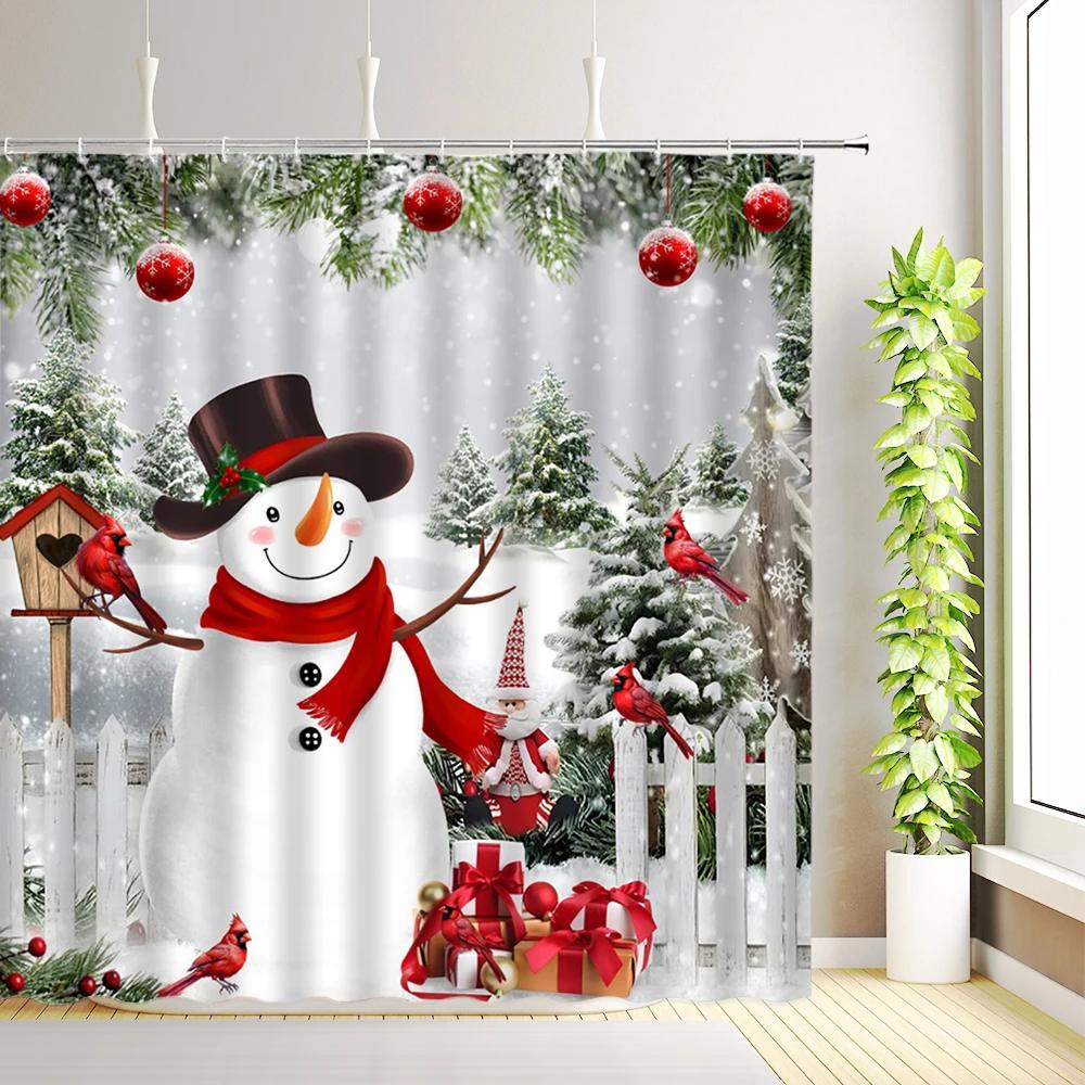 Christmas Shower Curtain Winter Snowman Snowflake Xmas Tree Snowy Forest Deer Red Truck Farmhouse Bathroom Decor Fabric Curtains W60H190(CM)-1 Pcs
Christmas Shower Curtain Winter Snowman Snowflake Xmas Tree Snowy Forest Deer Red Truck Farmhouse Bathroom Decor Fabric Curtains W60H190(CM)-1 Pcs