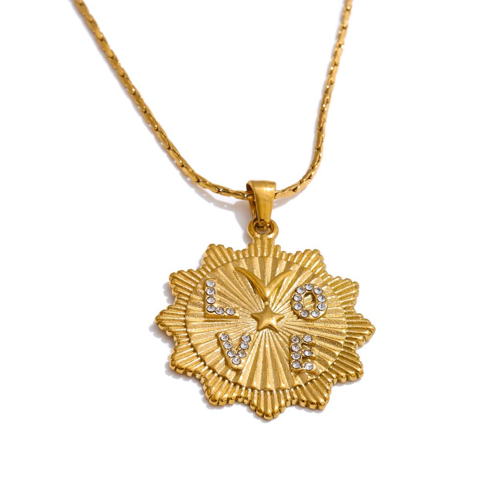 Yhpup Stylish Unique Design Zirconia LOVE Sun Pendant Necklace 2025 Golden PVD Plated High Quality Collar Daily Jewelry New
Yhpup Stylish Unique Design Zirconia LOVE Sun Pendant Necklace 2025 Golden PVD Plated High Quality Collar Daily Jewelry New