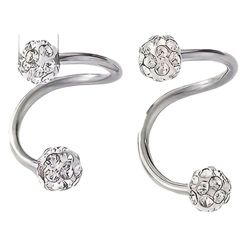 Light luxury double-ended screw buckle flash diamond ball earrings, special through-in S-shaped stud earrings
Light luxury double-ended screw buckle flash diamond ball earrings, special through-in S-shaped stud earrings