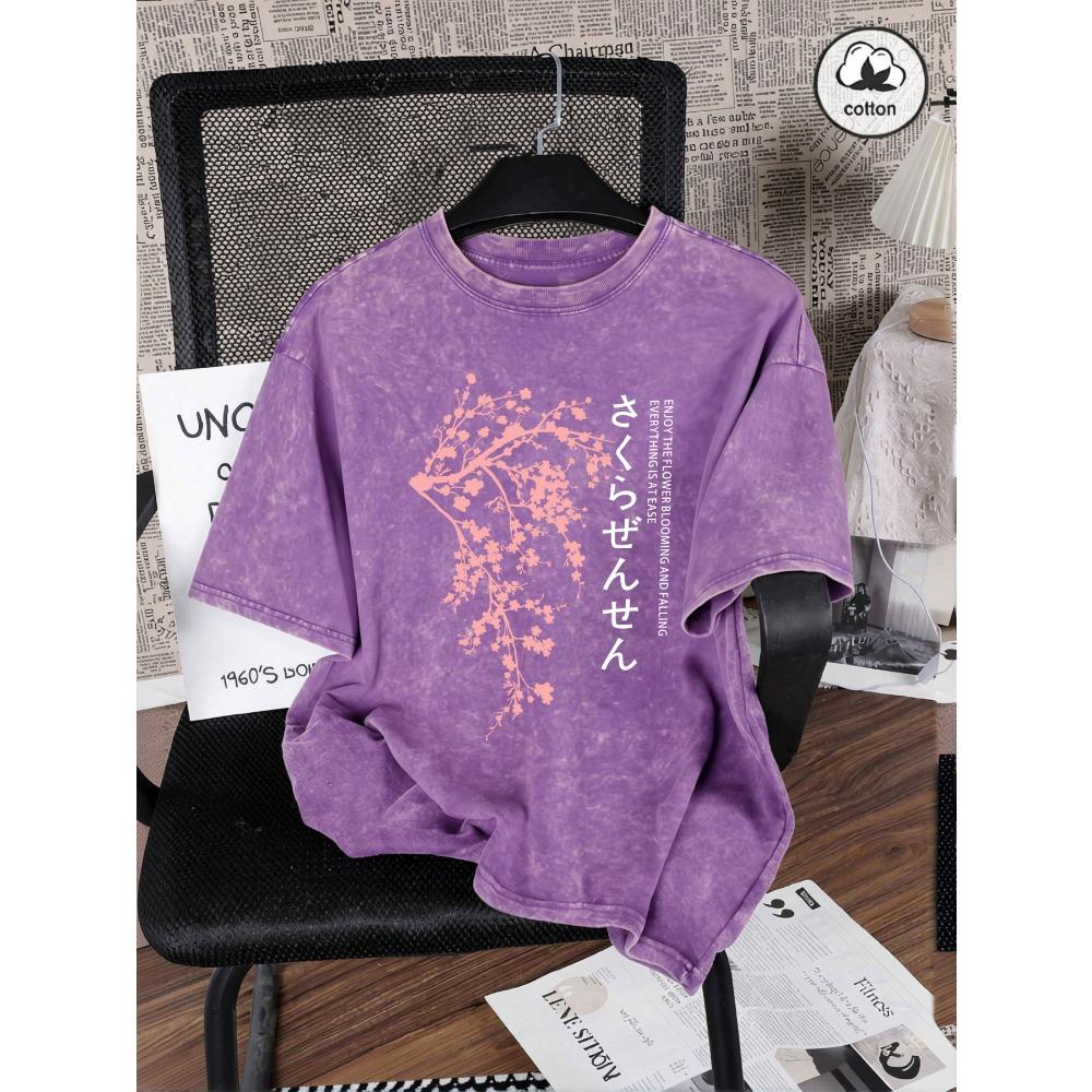 Japan Cherry Blossom Letter Print Washed T Shirt Woman Summer T-Shirts Cotton Loose Clothes Vintage Y2K Short Sleeve 3XL
Japan Cherry Blossom Letter Print Washed T Shirt Woman Summer T-Shirts Cotton Loose Clothes Vintage Y2K Short Sleeve 3XL