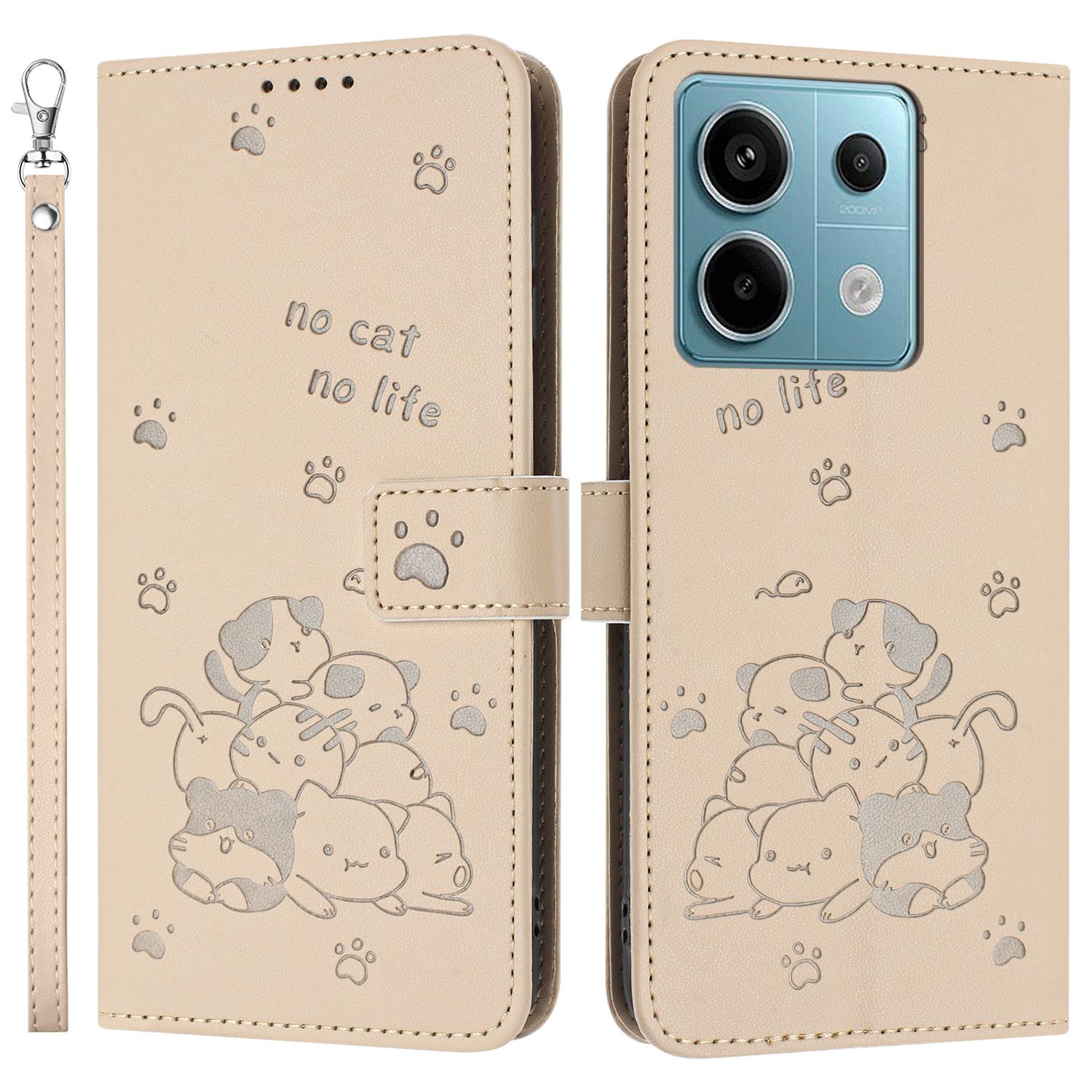 For Xiaomi Redmi Note 13 Pro 5G/Poco X6 5G Case with Strap Cats Imprint Leather Wallet Phone Cover Beige
For Xiaomi Redmi Note 13 Pro 5G/Poco X6 5G Case with Strap Cats Imprint Leather Wallet Phone Cover Beige