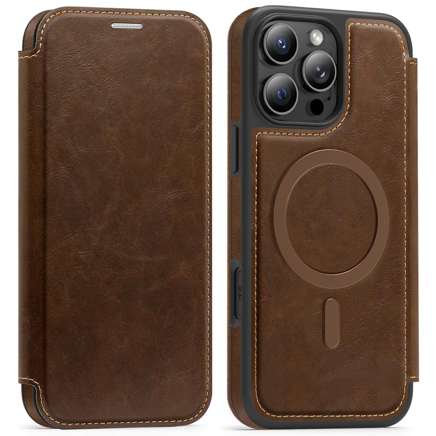 For iPhone 16 Pro Max Leather Case Compatible with MagSafe RFID Blocking Card Holder Phone Cover Coffee
For iPhone 16 Pro Max Leather Case Compatible with MagSafe RFID Blocking Card Holder Phone Cover Coffee