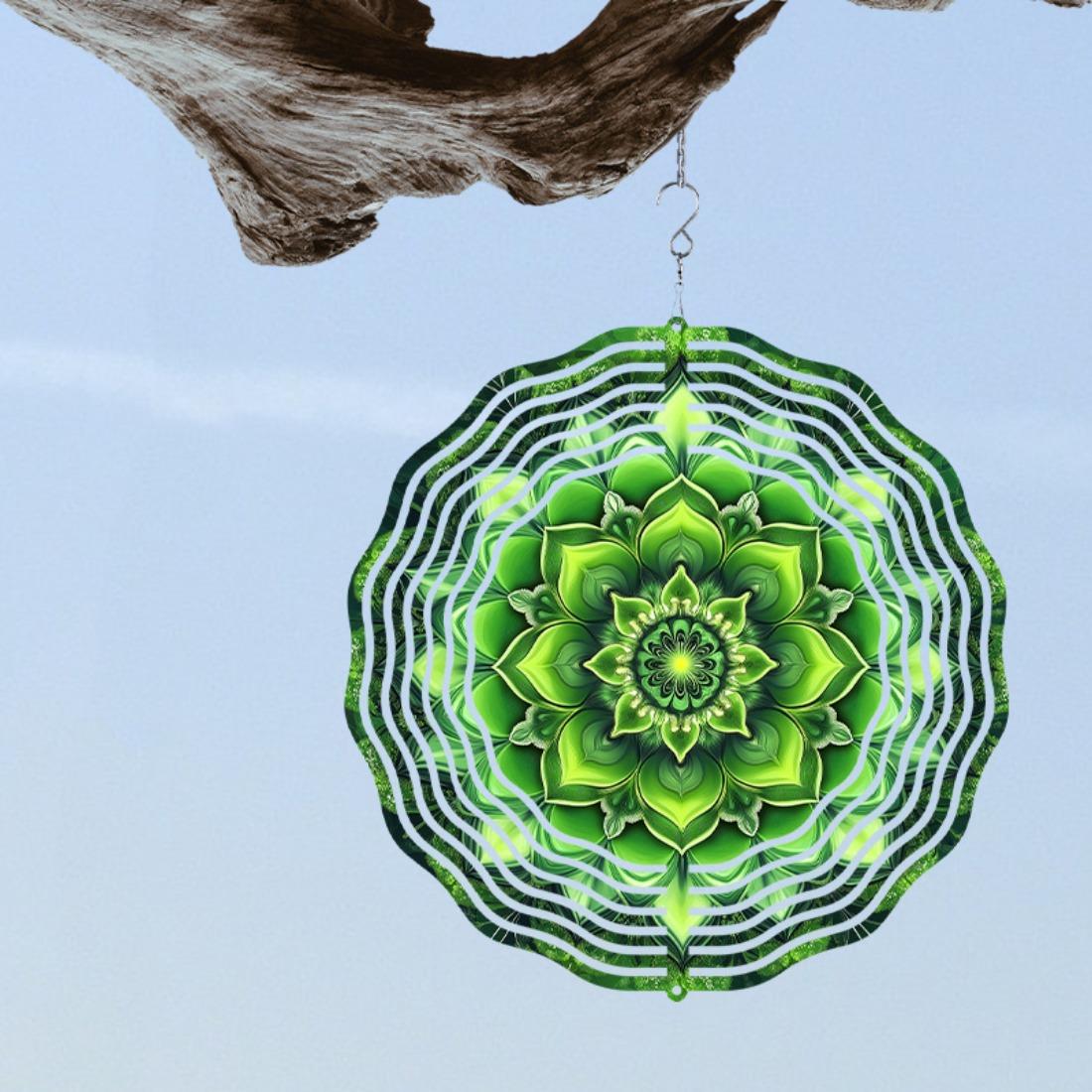 Green Mandala 3D Rotating Wind Chime, Metal Kinetic Garden Decor, No Battery Required, Outdoor Balcony and Patio Wind Spinner 01A
Green Mandala 3D Rotating Wind Chime, Metal Kinetic Garden Decor, No Battery Required, Outdoor Balcony and Patio Wind Spinner 01A
