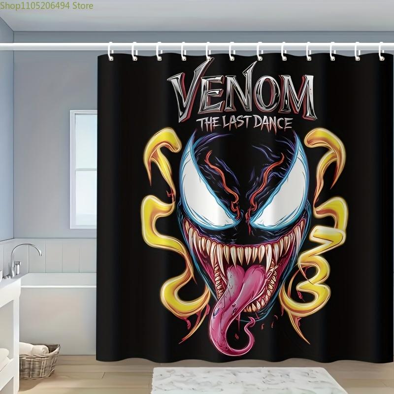 Venom Shower Curtain - Polyester, Machine Washable with Hooks, Black with Colorful Venom Design, Perfect for Bathroom Decorati 90x180cm
Venom Shower Curtain - Polyester, Machine Washable with Hooks, Black with Colorful Venom Design, Perfect for Bathroom Decorati 90x180cm