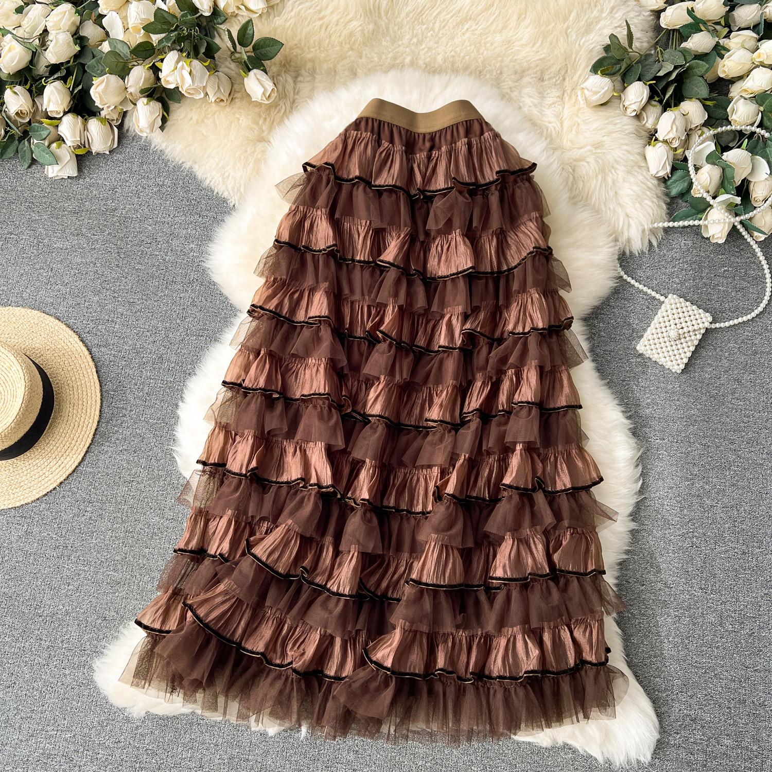 DIMANAF 2025 Summer Women New Skirts Solid Elastic Waist Pleated Mesh Elegant Skirts 16 One Size коричневий
DIMANAF 2025 Summer Women New Skirts Solid Elastic Waist Pleated Mesh Elegant Skirts 16 One Size коричневий