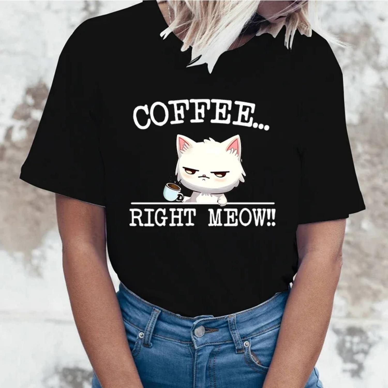 Модная новая кофейная футболка «Right Meow» и женская мультяшная футболка Harajuku Streetwear Повседневные топы футболки S чёрный
Модная новая кофейная футболка «Right Meow» и женская мультяшная футболка Harajuku Streetwear Повседневные топы футболки S чёрный