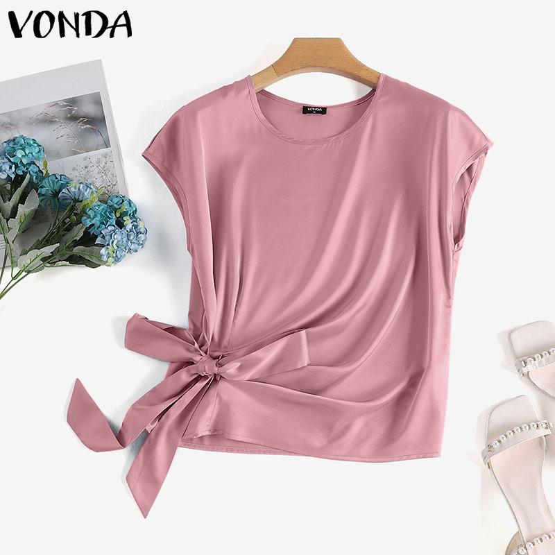 Летние женские топы VONDA с короткими рукавами и простой сборкой на талии
Летние женские топы VONDA с короткими рукавами и простой сборкой на талии
