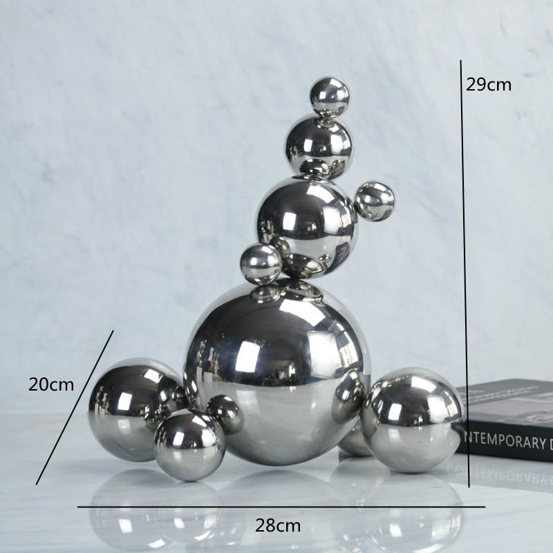 Geometric Abstract Art Metal Bubble Spherical, Stainless Steel Marble Base Decorative Ornament, Living Room Desktop Decoration
Geometric Abstract Art Metal Bubble Spherical, Stainless Steel Marble Base Decorative Ornament, Living Room Desktop Decoration