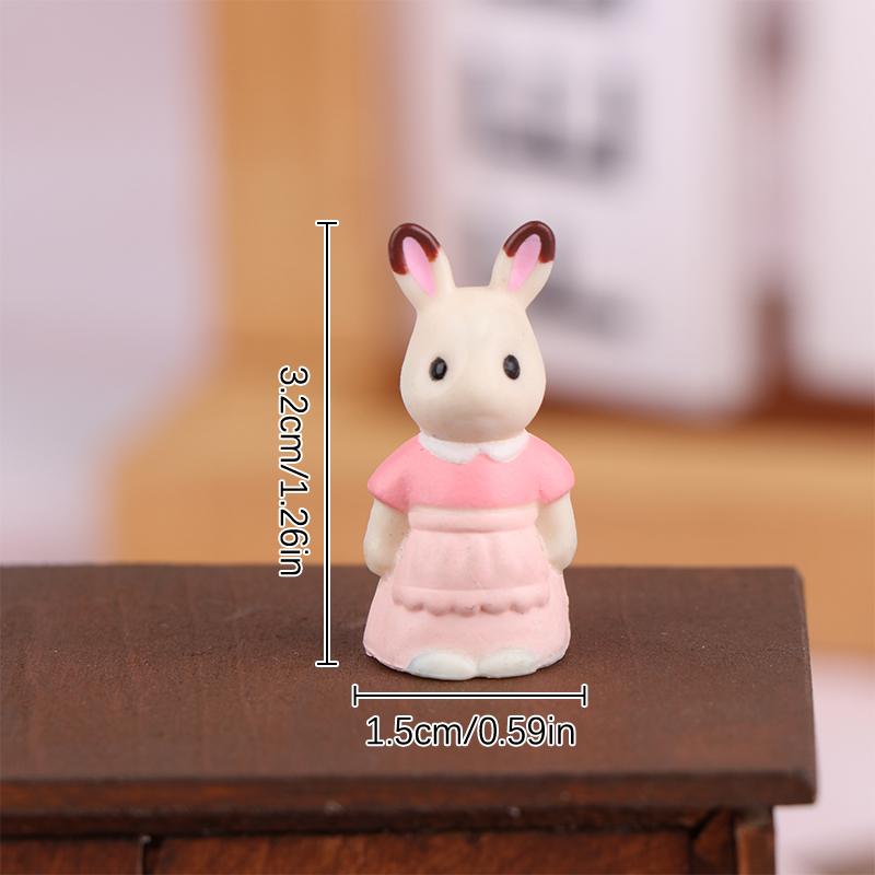Милая семья лесных животных Кролик Котенок Фигурки Кукольный домик Мини-украшения Кукольный домик Фигурки животных Коллекционные игрушки Детские подарки
