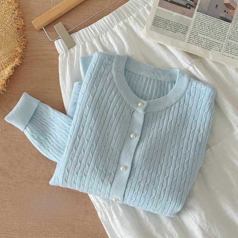 Korean Style Solid Color Cable Knit Round Neck Cardigan - Women s Autumn 2025 Loose Long Sleeve Top One Size светло-синий
Korean Style Solid Color Cable Knit Round Neck Cardigan - Women s Autumn 2025 Loose Long Sleeve Top One Size светло-синий