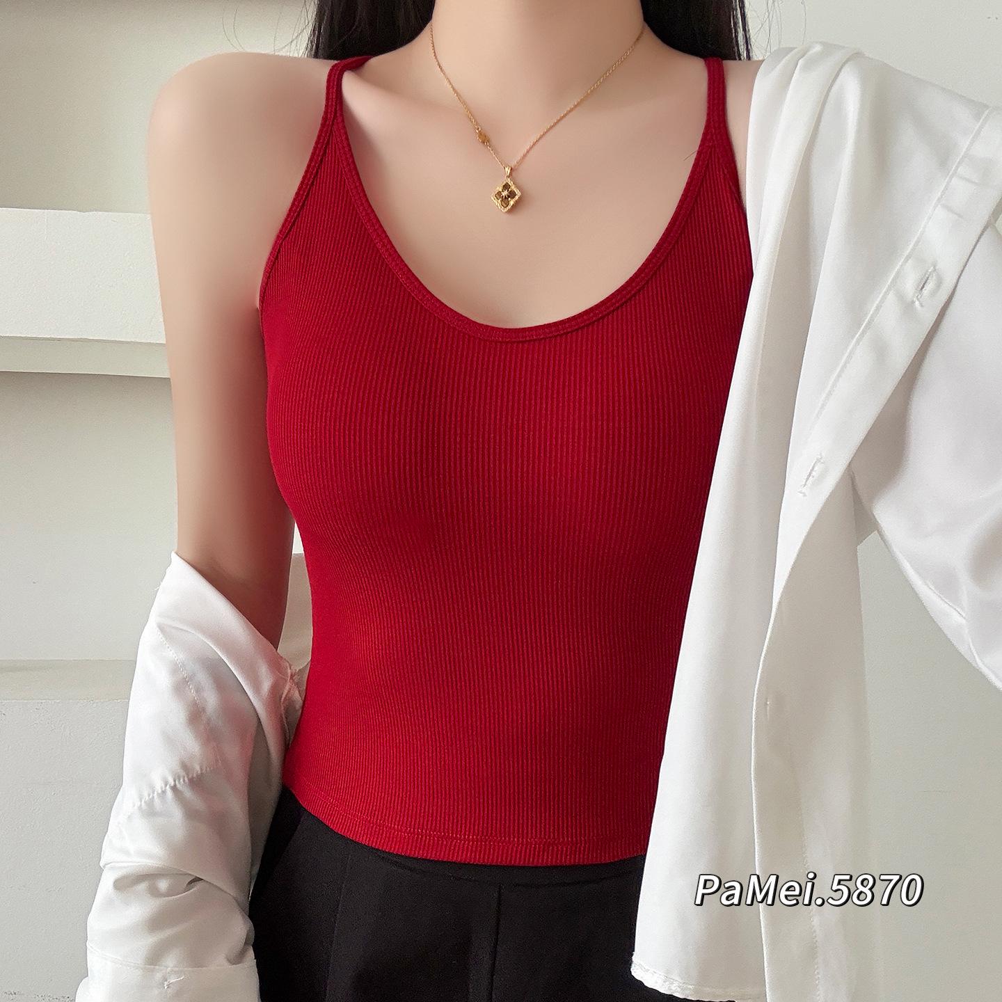 New Brushed Camisole for Women with Chest Pads - Sweet & Spicy Color Block Design Autumn/Winter Base Layer Lingerie. One Size (80-125 lbs)
New Brushed Camisole for Women with Chest Pads - Sweet & Spicy Color Block Design Autumn/Winter Base Layer Lingerie. One Size (80-125 lbs)