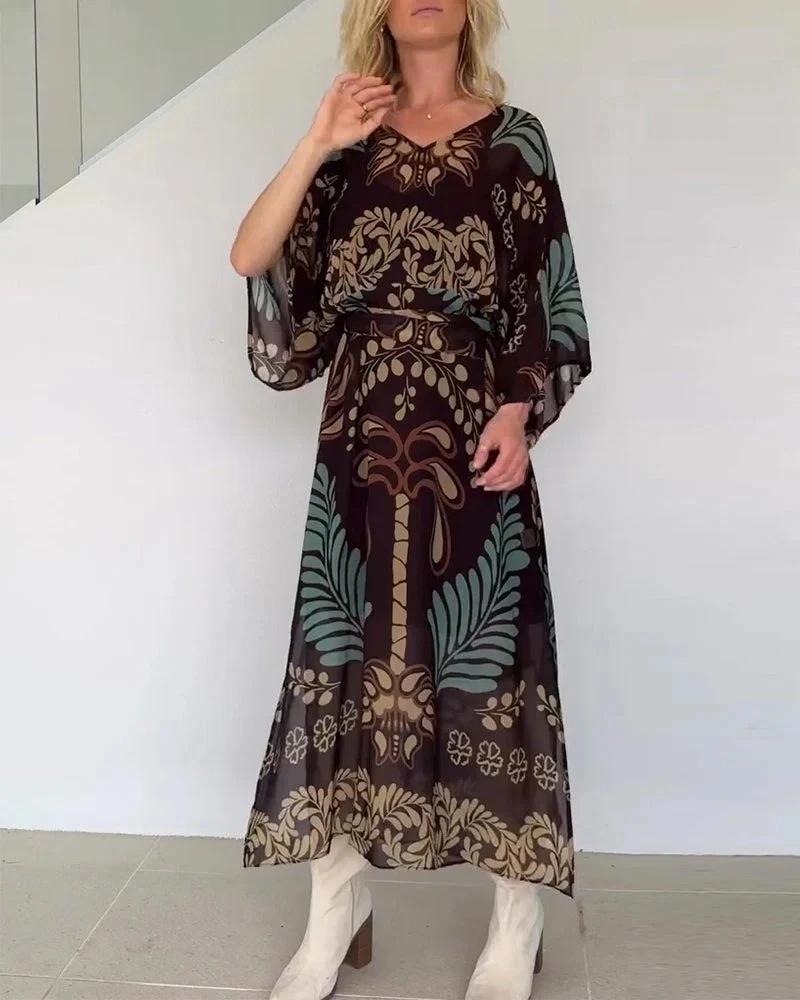 European And American Style Women S Clothing Lace-Up Ethnic Style Bohemian Chiffon Dress XXXL темно-коричневого кольору
European And American Style Women S Clothing Lace-Up Ethnic Style Bohemian Chiffon Dress XXXL темно-коричневого кольору