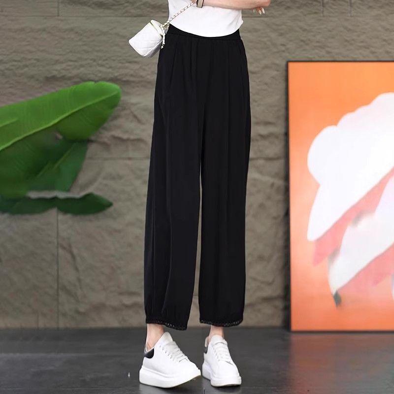 Summer 2026 High-Waisted Lace-Trim Quick-Dry Harem Pants for Petite Women - Slim Fit Casual Ice Silk Trousers S (80-95 jin) чорний
Summer 2026 High-Waisted Lace-Trim Quick-Dry Harem Pants for Petite Women - Slim Fit Casual Ice Silk Trousers S (80-95 jin) чорний