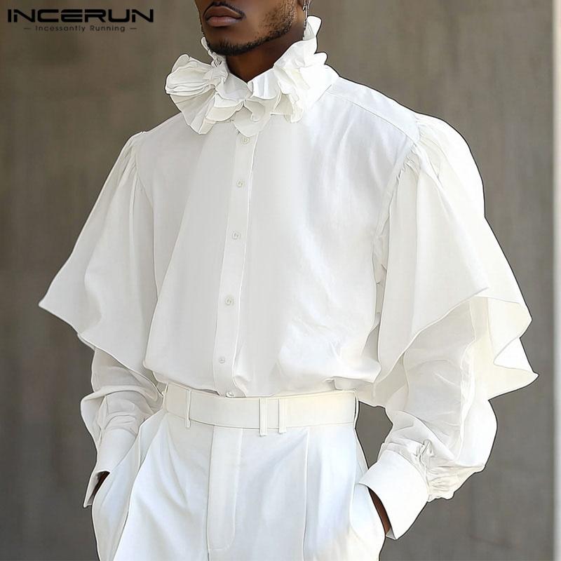 INCERUN Men Ruffled Neck Layers Long Sleeve Buttons Casual Loose Elegant Shirts 2XL чёрный
INCERUN Men Ruffled Neck Layers Long Sleeve Buttons Casual Loose Elegant Shirts 2XL чёрный