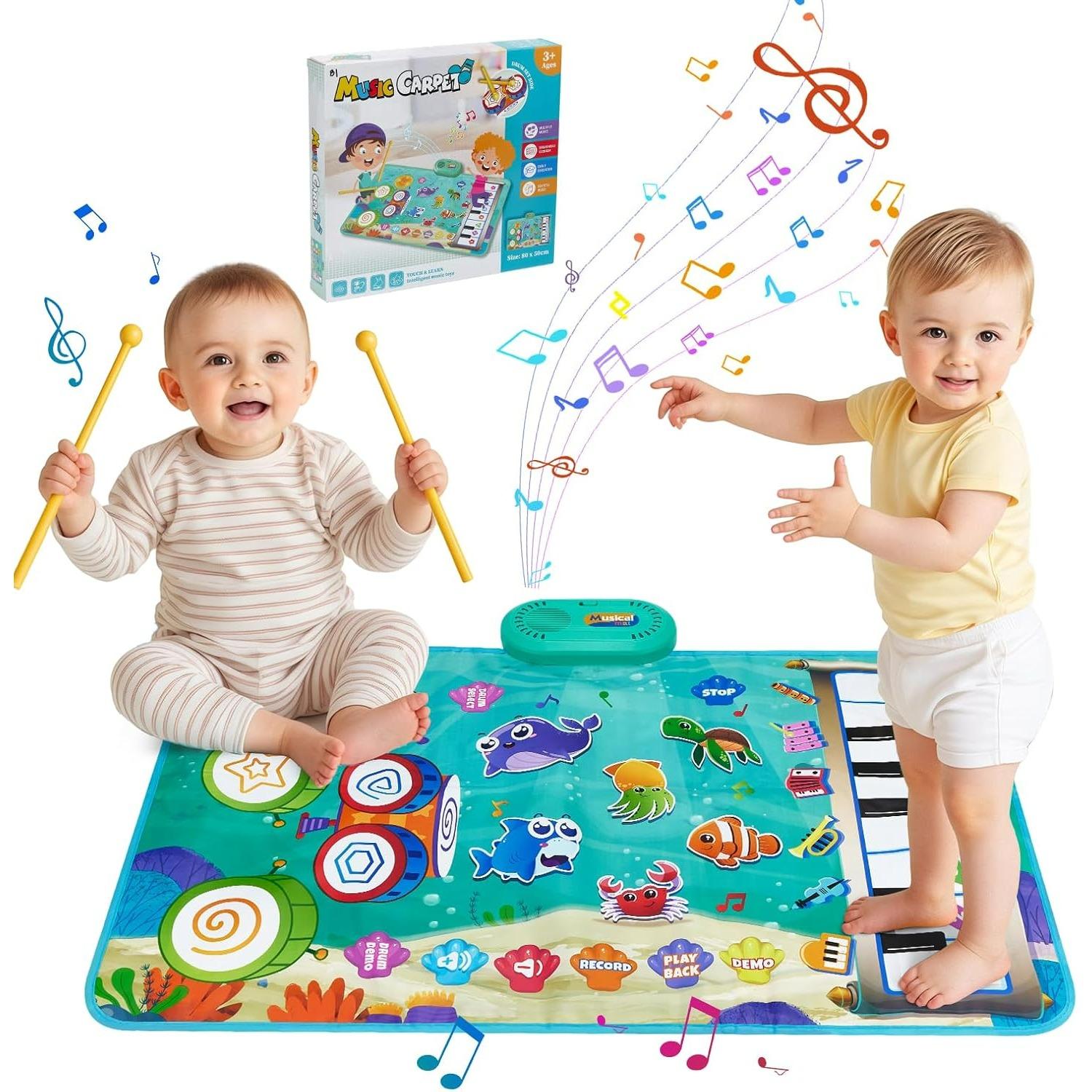 Baby Musical Play Mat,Early Educational 3 in 1 Floor Piano Drum Animal Touch 31.5 *19.6 Play Blanket Sensory Musical Learning Toys,Baby Birthday R
Baby Musical Play Mat,Early Educational 3 in 1 Floor Piano Drum Animal Touch 31.5 *19.6 Play Blanket Sensory Musical Learning Toys,Baby Birthday R