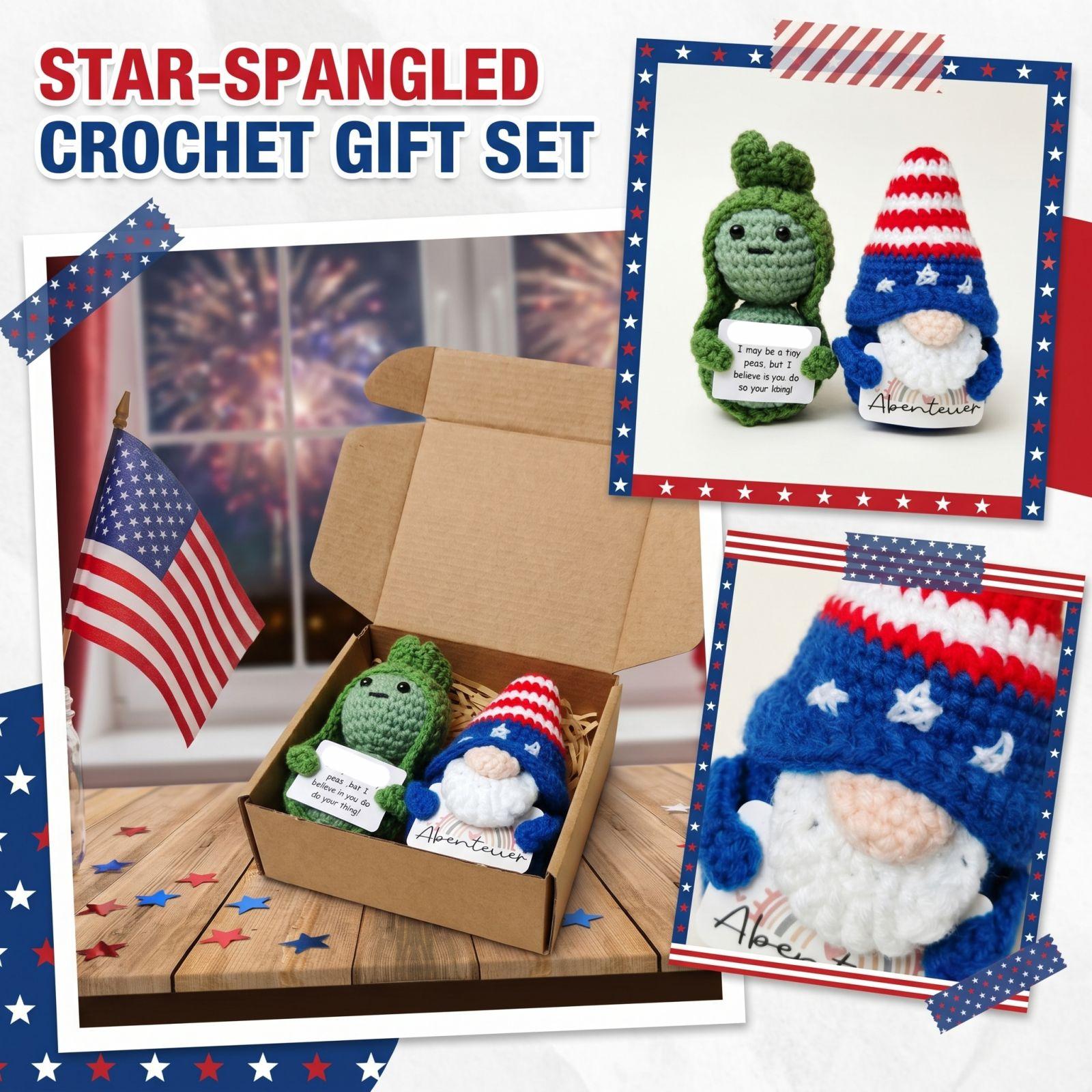 Handmade Crochet Desktop Figurine Set Includes Two Knitted Characters with Inspirational Message and Decorative Tags for Gift Box One Size
Handmade Crochet Desktop Figurine Set Includes Two Knitted Characters with Inspirational Message and Decorative Tags for Gift Box One Size