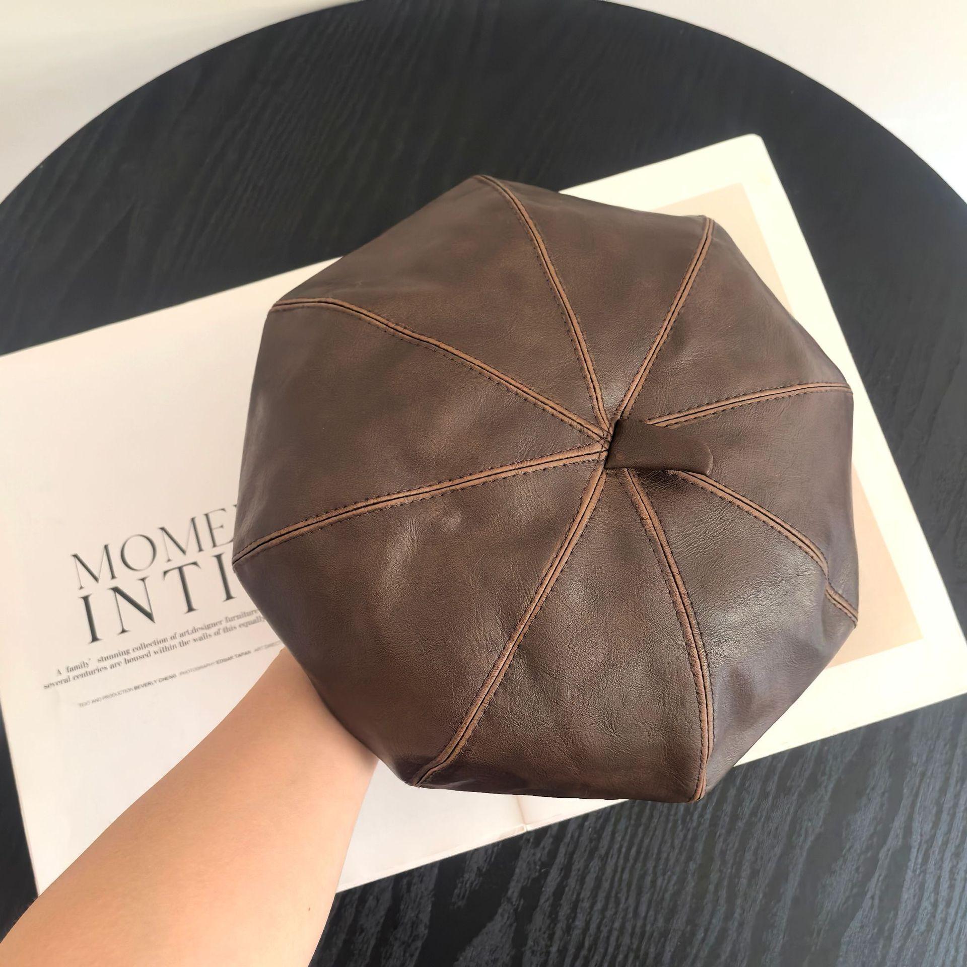 Шляпа художника трехмерный берет шляпа-тыква стираная кожа ретро модный кожаный старый берет M(56-58cm) темно-коричневого
Шляпа художника трехмерный берет шляпа-тыква стираная кожа ретро модный кожаный старый берет M(56-58cm) темно-коричневого