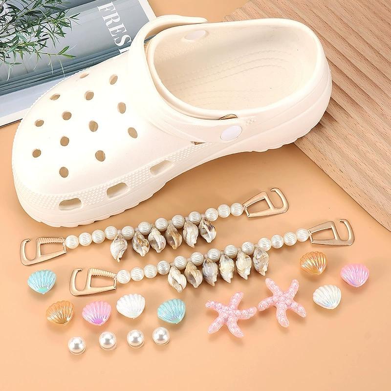 Women Summer Beach Sandals Shoes Decorations16 Pcs Conch Pearl Chain Charm Set Accessories Garden Shoes Clogs DIY Detachable серебряный
Women Summer Beach Sandals Shoes Decorations16 Pcs Conch Pearl Chain Charm Set Accessories Garden Shoes Clogs DIY Detachable серебряный