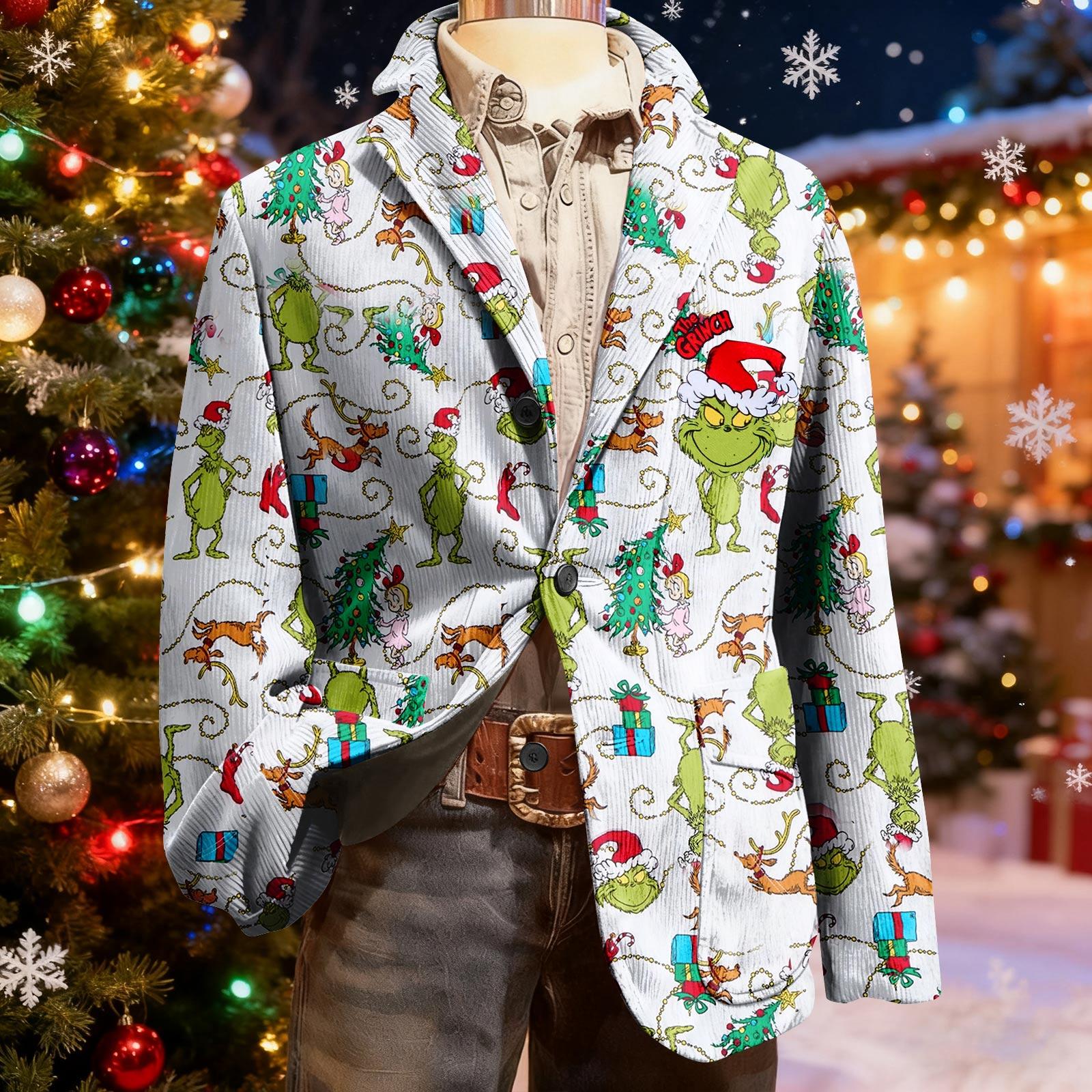 Мужской уродливый рождественский вельветовый теплый карманный пиджак-кардиган, мужской повседневный костюм XL белый
Мужской уродливый рождественский вельветовый теплый карманный пиджак-кардиган, мужской повседневный костюм XL белый