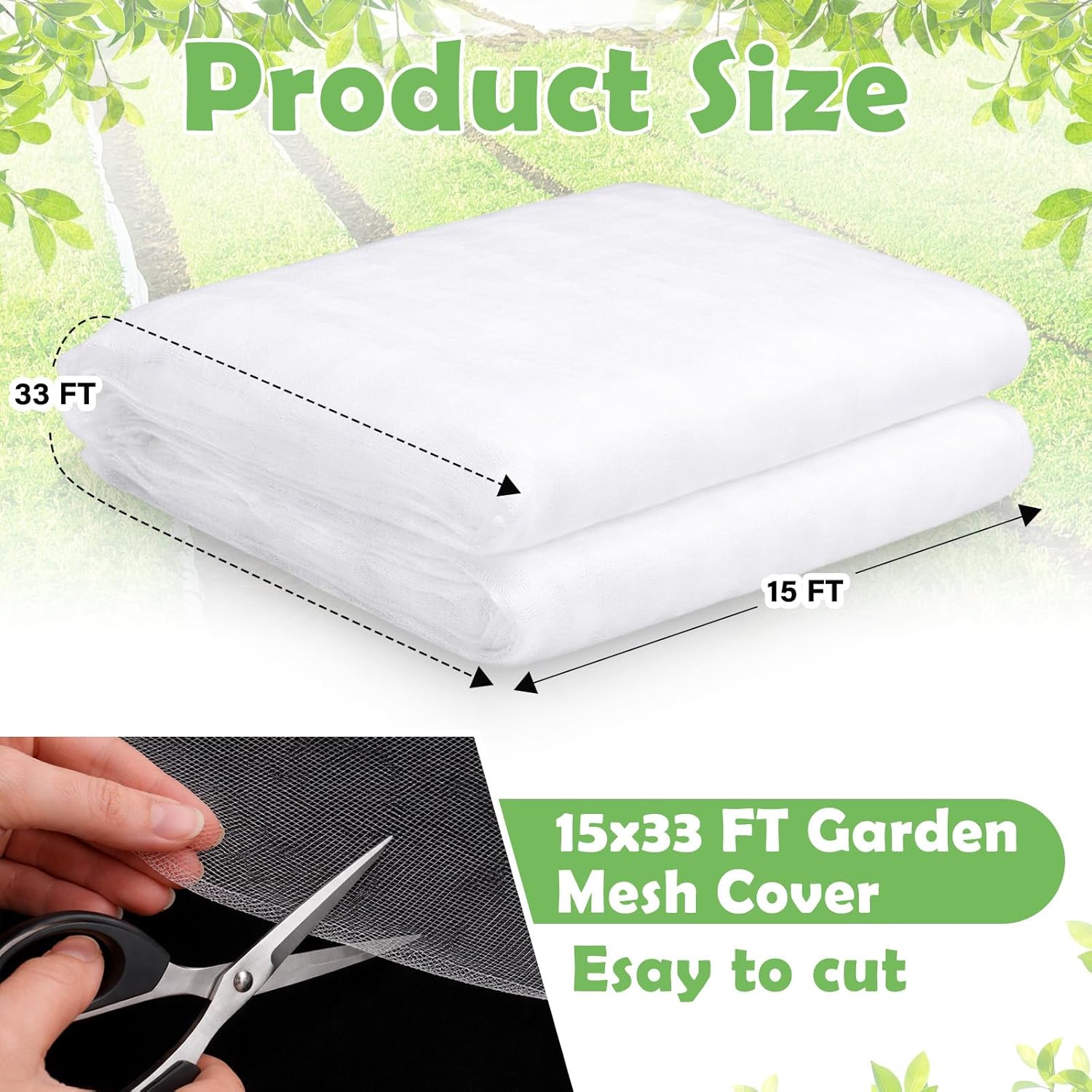 15 x 33 ft Garden Netting Pest Barrier Extra Large Fruits Tree Netting Cover White Ultra Fine Mesh Insect Cover Plant Protection United States
15 x 33 ft Garden Netting Pest Barrier Extra Large Fruits Tree Netting Cover White Ultra Fine Mesh Insect Cover Plant Protection United States