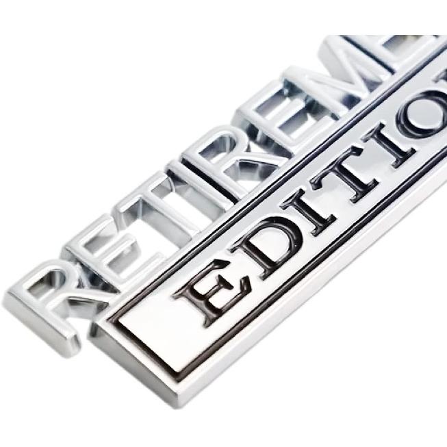 2 Pcs Retirement Edition Emblem 3D Metal Badge Decal Sticker Fit for Universal Car Truck SUV Side Rear Front Hood Trunk Door (Silver Black)
2 Pcs Retirement Edition Emblem 3D Metal Badge Decal Sticker Fit for Universal Car Truck SUV Side Rear Front Hood Trunk Door (Silver Black)