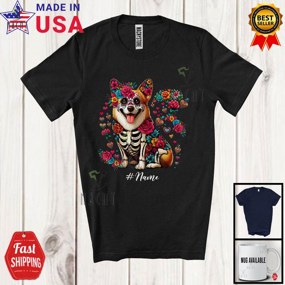 Custom Name Skeleton Corgi Sugar Skull Cool Dia De Los Muertos Mexican Shirt 3XL
Custom Name Skeleton Corgi Sugar Skull Cool Dia De Los Muertos Mexican Shirt 3XL