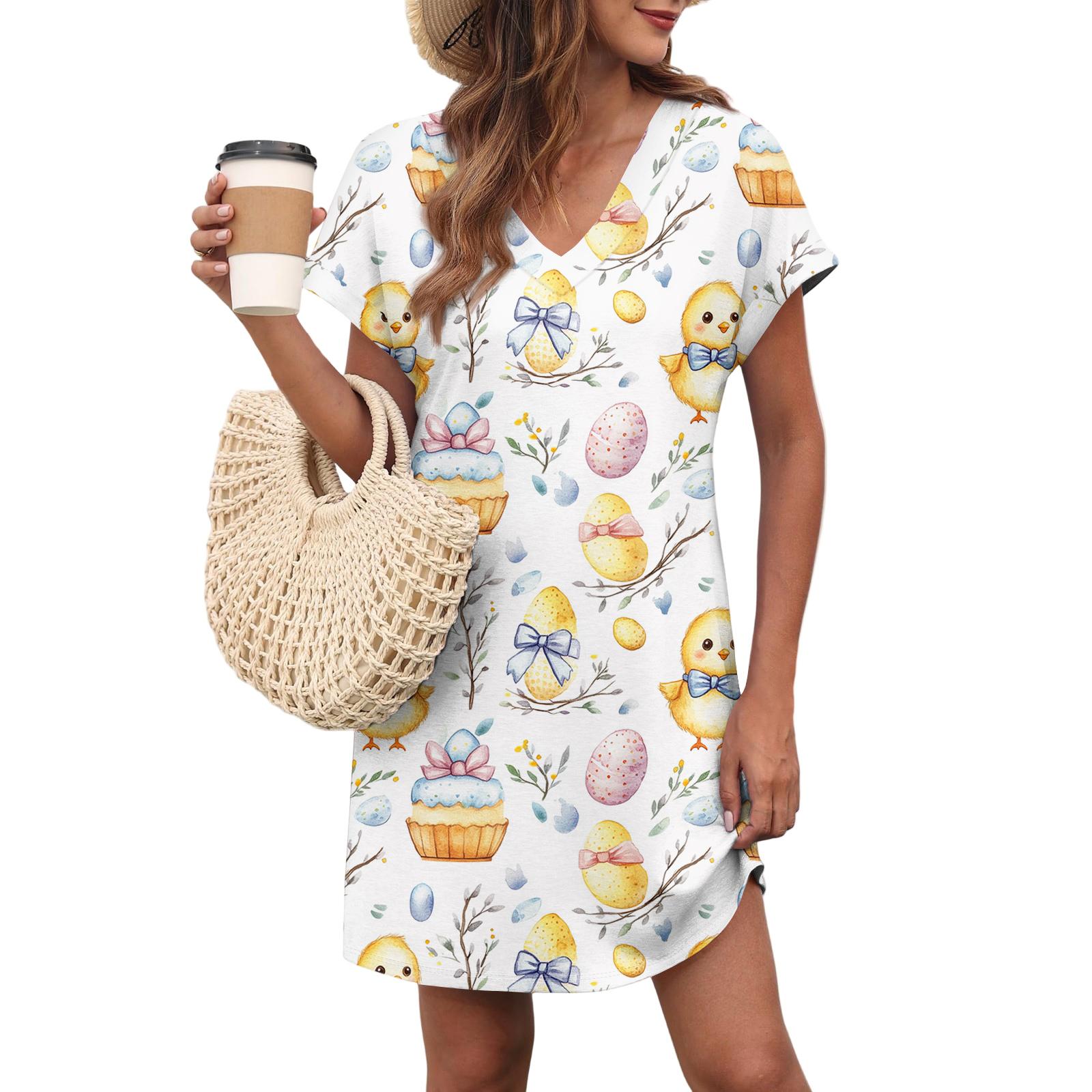 Women s Casual Fashionable Sexy V-Neck Covered Sleeves Belted Pocket Easter Print Dress L
Women s Casual Fashionable Sexy V-Neck Covered Sleeves Belted Pocket Easter Print Dress L