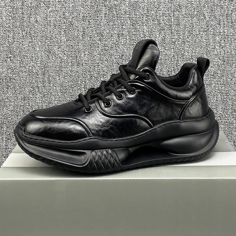 New Designer Men Casual Sport Running Shoes Genuine Leather Chunky Sneakers Street Cool Thick-soled Athletic Shoes 44 чорний
New Designer Men Casual Sport Running Shoes Genuine Leather Chunky Sneakers Street Cool Thick-soled Athletic Shoes 44 чорний