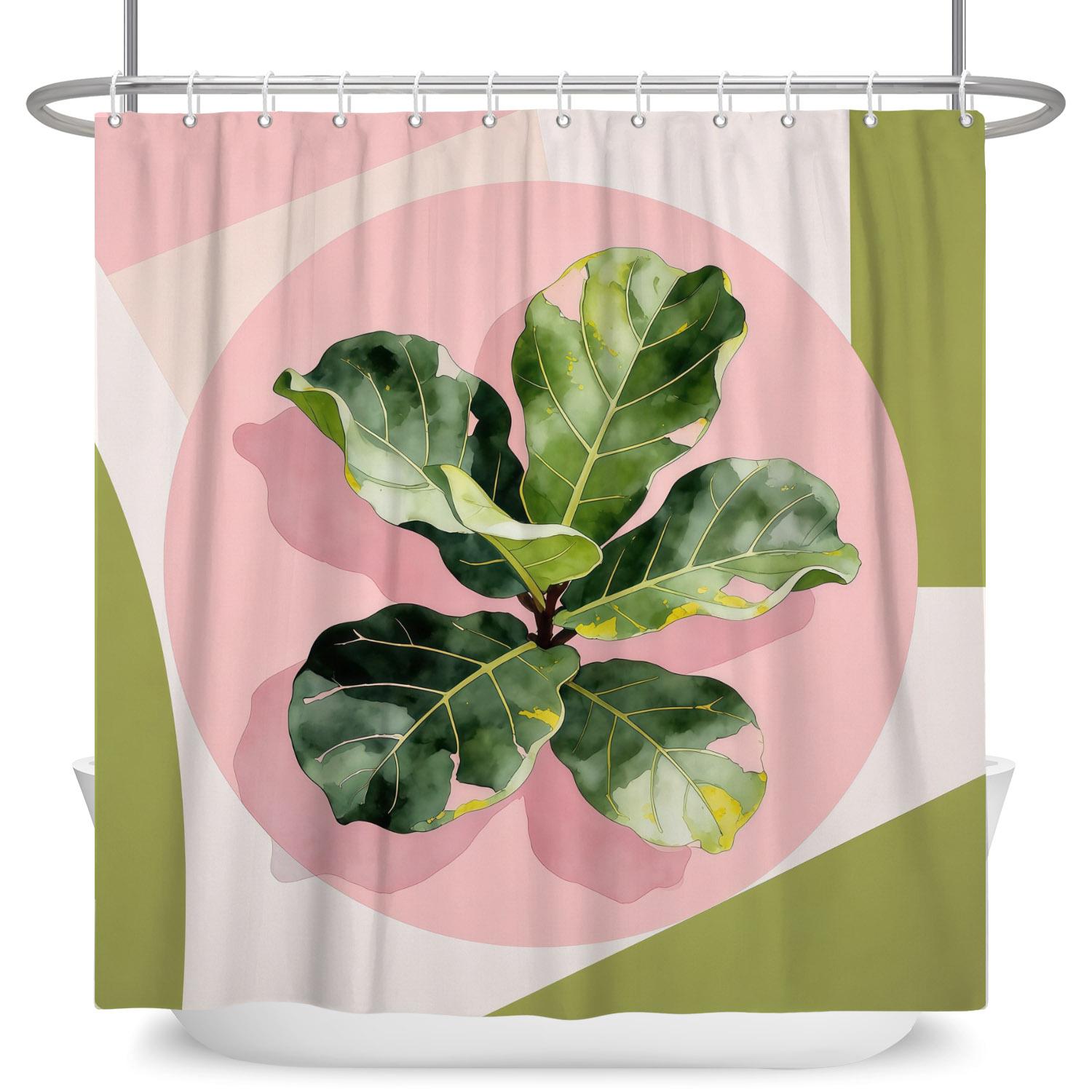Bohemian Tropical Leaves Shower Curtain Minimalist Geometric Pattern Waterproof Bath Curtain Bathroom Decor Polyester With Hooks W60H190(CM)-1 Pcs
Bohemian Tropical Leaves Shower Curtain Minimalist Geometric Pattern Waterproof Bath Curtain Bathroom Decor Polyester With Hooks W60H190(CM)-1 Pcs