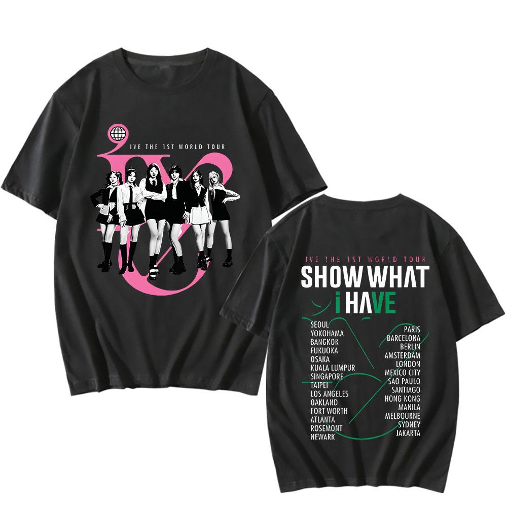IVE The 1st World Tour Show What I Have Shirt Hip Hop Clothing Summer 100% Cotton Short Sleeve Men Women Korean Style Streetwear S
IVE The 1st World Tour Show What I Have Shirt Hip Hop Clothing Summer 100% Cotton Short Sleeve Men Women Korean Style Streetwear S